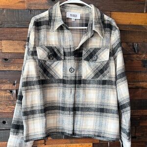 Steve Madden Plaid Women's Jacket in Black and Cream